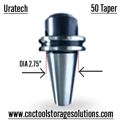 50 Taper CNC holder dimensions from Uratech - CNC Tool storage products