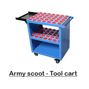 CNC Tool cart for HSK40B and HSK40D tool holders from Uratech - Army scoot - 1800 lbs capacity