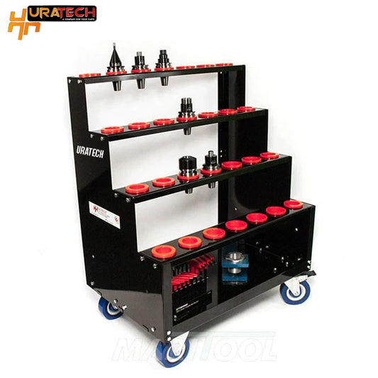 CNC Tool cart for CAT30-BT30-DV30-NMTB30-SK30-ISO30 taper holders from Uratech - Stack scoot - Black color