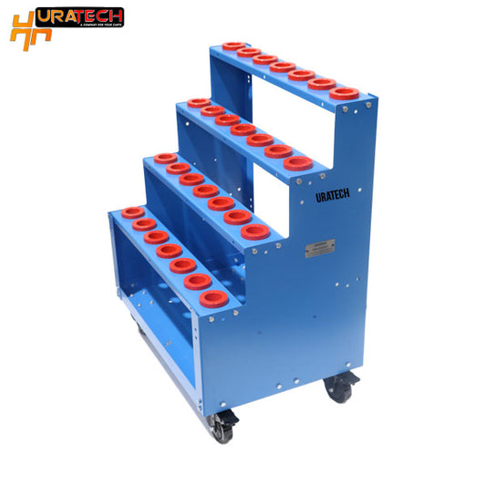 CNC Tool cart for CAT30-BT30-DV30-NMTB30-SK30-ISO30 taper holders from Uratech - Stack scoot - Sky blue color
