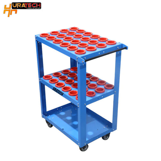 CNC Tool cart for all types of holders from Uratech - Flexi cart in sky blue color