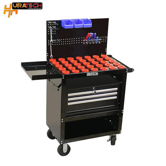 CNC Tool cart with lockable drawers from for all types of CNC holders from Uratech - Black color