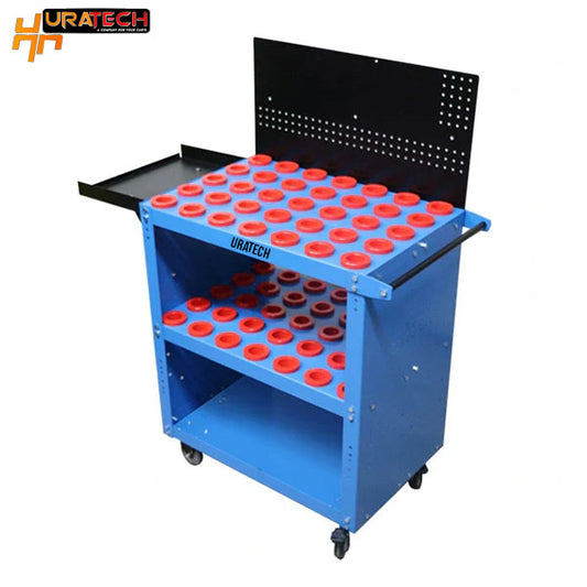 CNC Tool cart with peg board from Uratech - 1800 lbs capacity - blue color