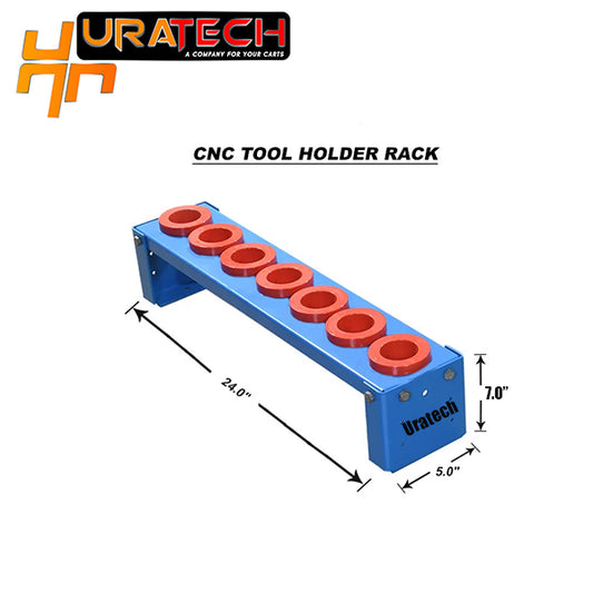 CNC Tool holder rack for 50 taper holders with dimensions from Uratech