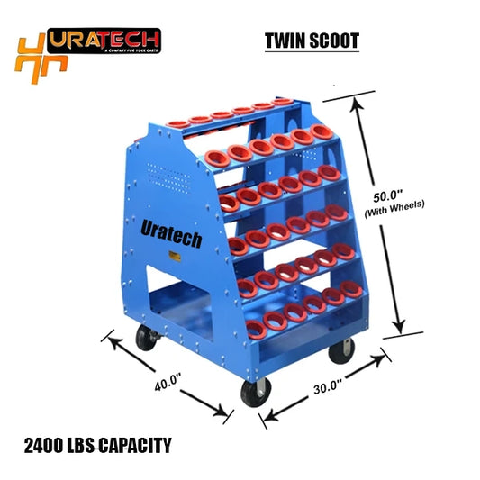 Heavy duty CNC Tool cart for all types of holders from Uratech - Twin scoot dimensions
