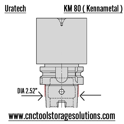 KM 80 Kennametal tool holder dimension details from Uratech