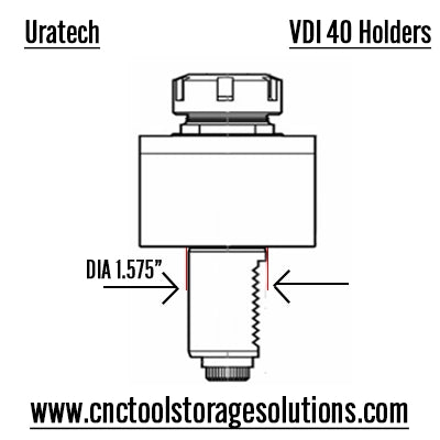 VDI40 holder dimension details from Uratech