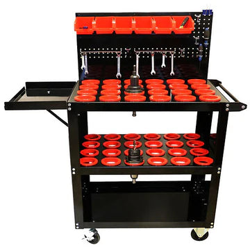 Floor model CNC Tool cart with peg board for all types of CNC Holders from Uratech USA Inc