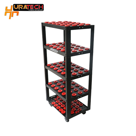 CNC Tool cart from Uratech for HSK40A-HSK40C-HSK40E holders - Spacemax Pro scoot - 2400 lbs capacity