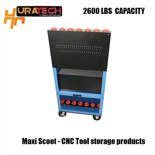 CNC Tool carts for all types of CNC holders from Uratech - Maxi scoot, Back view