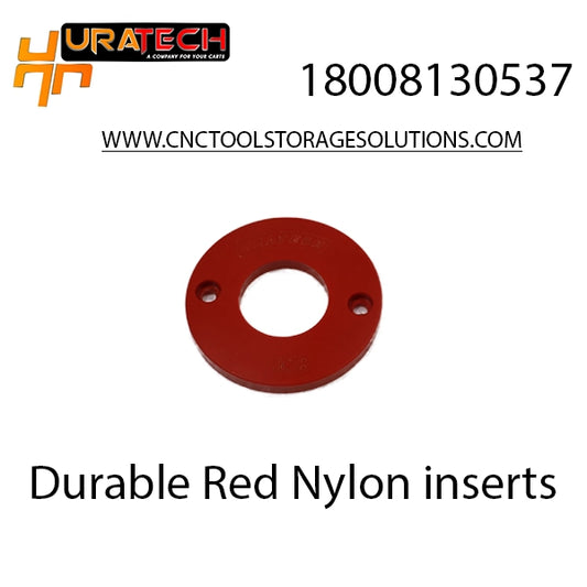 Durable red nylon CNC inserts for KM50-Kennametal tool holders from Uratech
