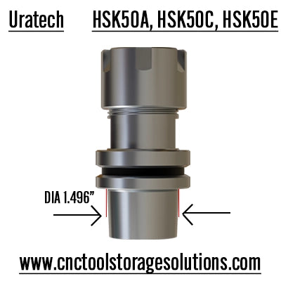 HSK50A-HSK50C-HSK50E tool holder dimension details from Uratech 