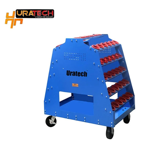 Heavy duty CNC Tool cart for all types of holders from Uratech - Twin scoot - Sky blue color