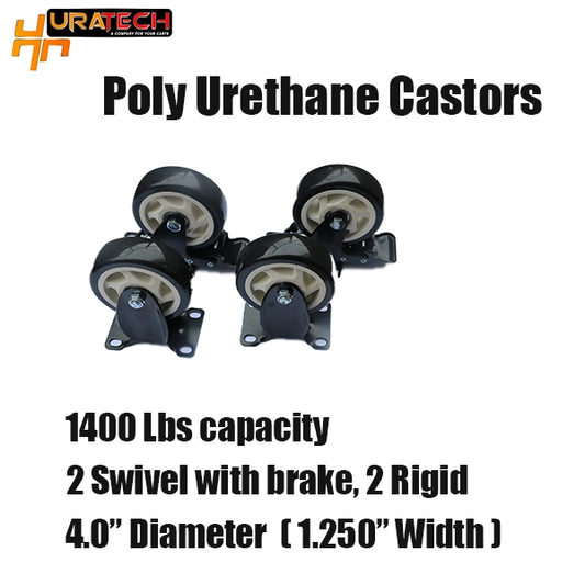 Polyurethane castors from Uratech - 1400 lbs capacity