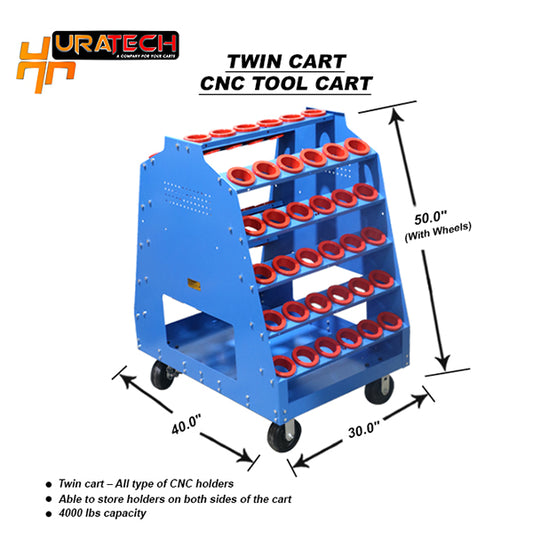 Uratech HSK100A HSK100C CNC Tool carts - Twin cart 